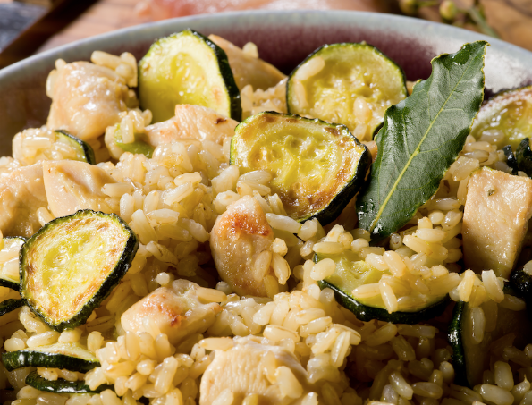 recetario de martin berasategui, arroz con calabacín y pollo